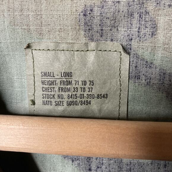 US ARMY Combat Field Jacket Small Long Hot Weather Woodland Camo RipStop Flaws* - Picture 7 of 16